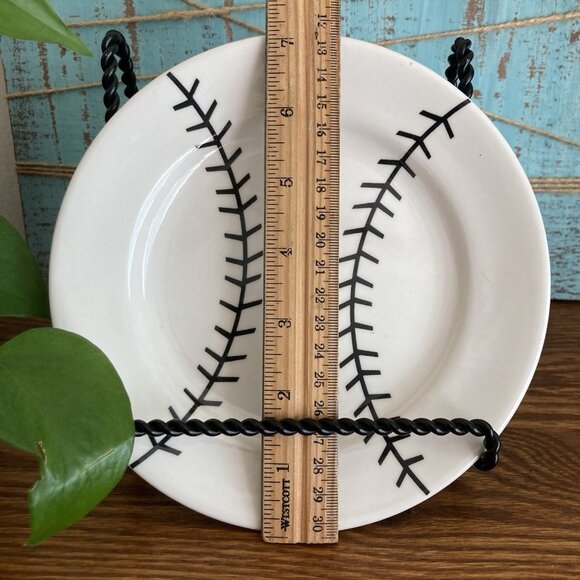 Sterling China Baseball Pattern Dessert Salad Plate Restaurant Ware 1940's - Picture 4 of 4